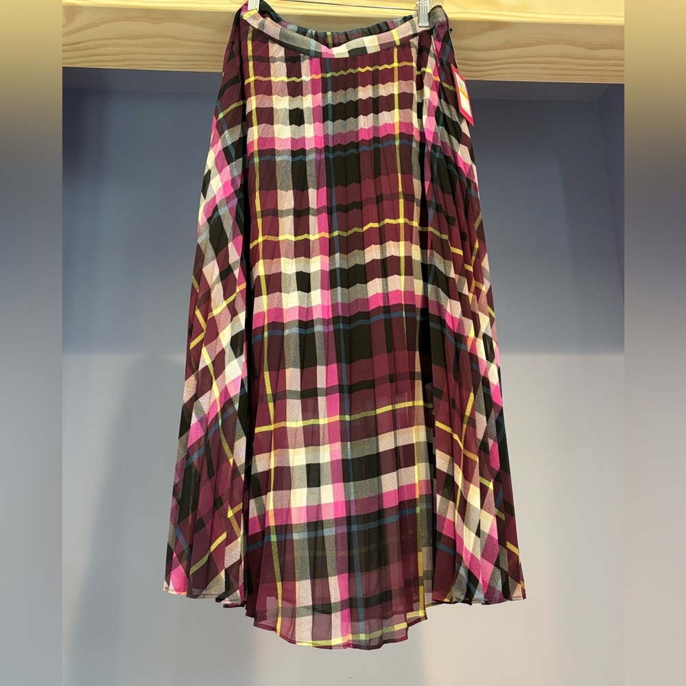 Vince Camuto Midi Plaid Skirt